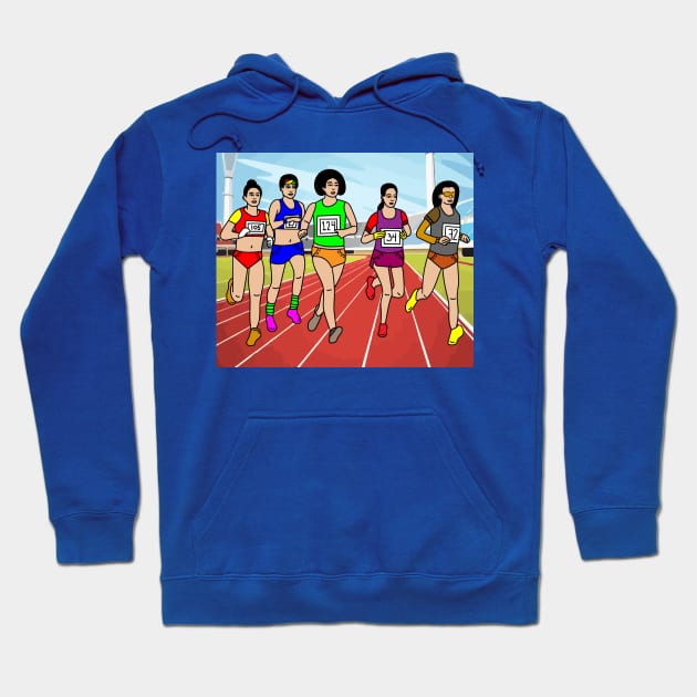 Jogging Marathon Runners And Train Hoodie by flofin